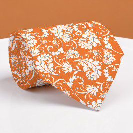 Oranges Blumenmuster Individuelle Krawatte