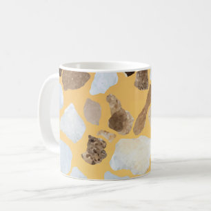 Oranges Braunes Terrazzo-Muster Kaffeetasse