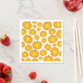 Oranges Cartoon-Kürbismuster Serviette (Beispiel)