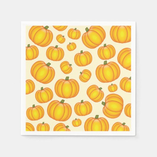 Oranges Cartoon-Kürbismuster Serviette (Vorderseite)
