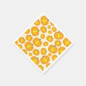Oranges Cartoon-Kürbismuster Serviette (Ecke)