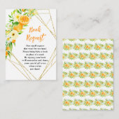 Oranges Citrus Baby Shower Book Request Begleitkarte (Vorne/Hinten)