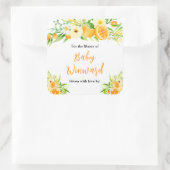 Oranges Citrus Baby Shower Bookplate Quadratischer Aufkleber (Tasche)