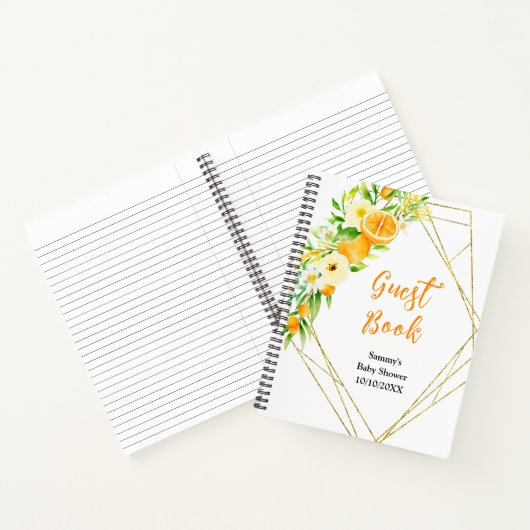 Oranges Citrus Baby Shower Guest Book Notizblock (Innenseite)