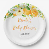 Oranges Citrus Baby Shower Pappteller (Vorderseite)