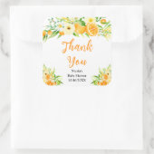 Oranges Citrus Baby Shower Thank You Quadratischer Aufkleber (Tasche)