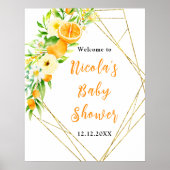 Oranges Citrus Baby Shower Welcome Poster (Vorne)