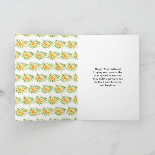 Oranges Citrus Birthday Karte (Innenseite)