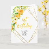 Oranges Citrus Birthday Karte (Gelbe Blume)