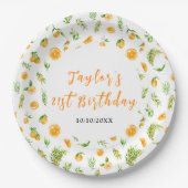 Oranges Citrus Birthday Party Pappteller (Vorderseite)
