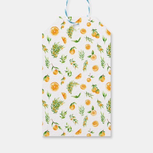 Oranges Citrus Birthday Thank You Geschenkanhänger (Rückseite)