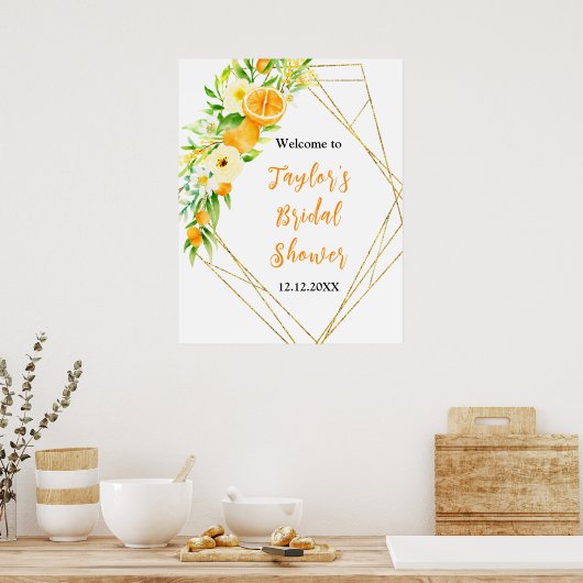 Oranges Citrus Bridal Shower Welcome Sign Poster (Küche)