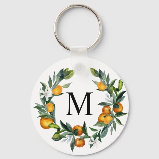 Oranges citrus monogrammed keychain schlüsselanhänger (Vorderseite)
