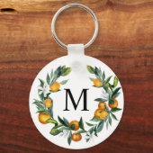 Oranges citrus monogrammed keychain schlüsselanhänger (Vorderseite)