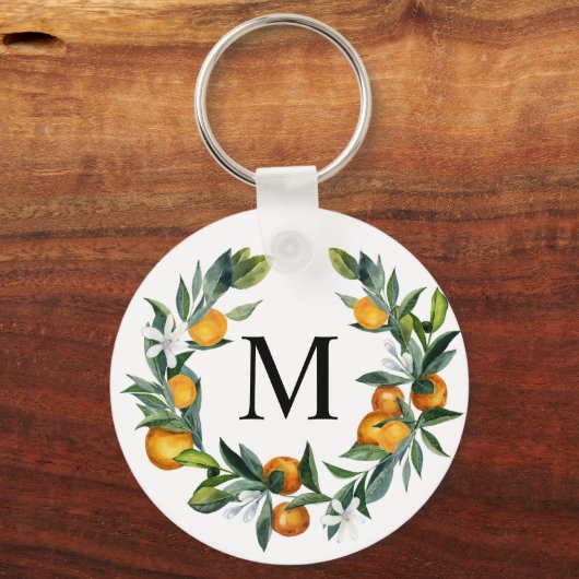 Oranges citrus monogrammed keychain schlüsselanhänger (Vorderseite)
