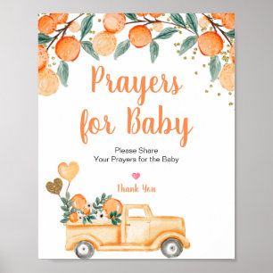Oranges Citrus Vintage LKW Gebete für Baby-Schild Poster