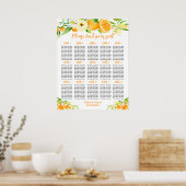 Oranges Citrus Wedding 15 Tables Seating Chart Poster (Küche)