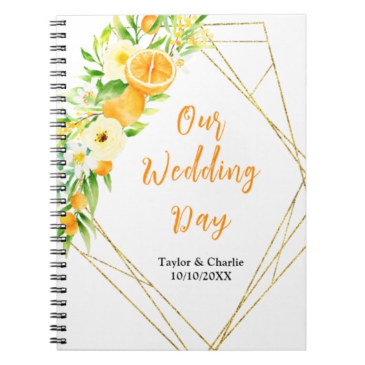 Oranges Citrus Wedding Planner Notizblock (Vorderseite)
