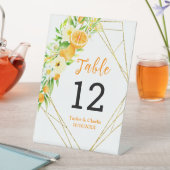 Oranges Citrus Wedding Table Number Sockelschild (In Situ)