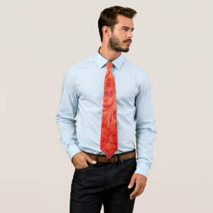 Oranges Diamantmuster im Vintage-Stil Krawatte