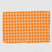 Oranges Diamantmuster mit Schachbrettmuster Golfhandtuch (Horizontal)