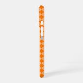 Oranges Diamantmuster mit Schachbrettmuster iPhone 16 Hülle (Linke Seite)