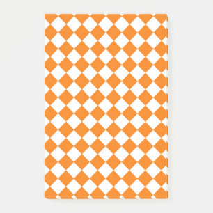 Oranges Diamantmuster mit Schachbrettmuster Post-it Klebezettel