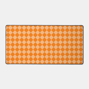 Oranges Diamantmuster mit Schachbrettmuster Schreibtischunterlage