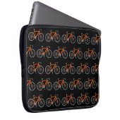 Oranges Fahrrad auf Schwarz Laptopschutzhülle (Vorne Rechts)