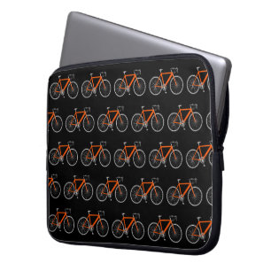 Oranges Fahrrad auf Schwarz Laptopschutzhülle
