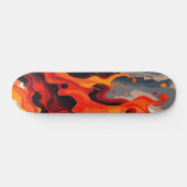 Oranges Feuer Flammen-Farbspritzer Abstrakte Kunst Skateboard (Horizontal)