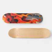 Oranges Feuer Flammen-Farbspritzer Abstrakte Kunst Skateboard (Horizontal)