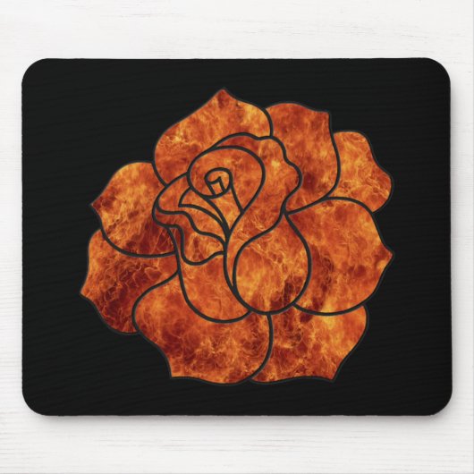 Oranges Feuerrosen-Mauspad Mousepad (Vorne)
