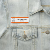 Oranges Firmenlogo Mitarbeiternamensschild Namensschild (Beispiel)