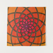 Oranges florales geometrisches Muster Wandteppich (Vorderseite (Horizontal))