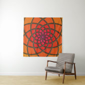 Oranges florales geometrisches Muster Wandteppich (Beispiel (Horizontal))