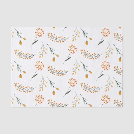 Oranges Florales Seidenpapier (Vorderseite)
