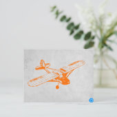 Oranges Flugzeug Postkarte (Stehend Vorderseite)