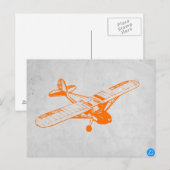 Oranges Flugzeug Postkarte (Vorne/Hinten)