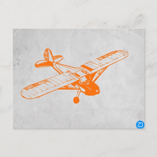 Oranges Flugzeug Postkarte (Vorderseite)