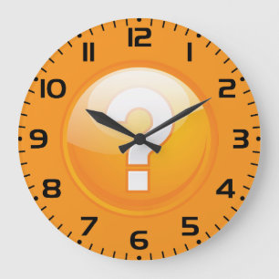 Oranges Fragezeichen Fett Modernes Symbol Große Wanduhr