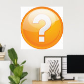 Oranges Fragezeichen Fett Modernes Symbol Poster (Heimbüro)