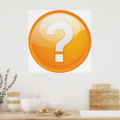 Oranges Fragezeichen Fett Modernes Symbol Poster (Küche)