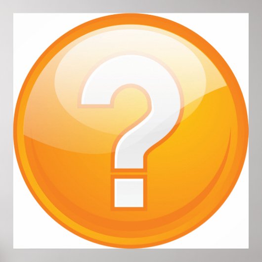 Oranges Fragezeichen Fett Modernes Symbol Poster (Vorne)
