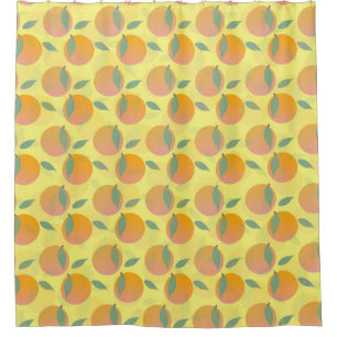 Oranges Frucht Gelb Sommer Muster  Duschvorhang
