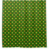 Oranges Gelb Grün Polka Punkte Design Duschvorhang (Vorderseite)