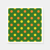 Oranges Gelb Grün Polka Punkte Design Serviette (Vorderseite)