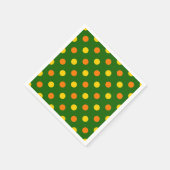 Oranges Gelb Grün Polka Punkte Design Serviette (Ecke)