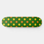 Oranges Gelb Grün Polka Punkte Design Skateboard (Horizontal)