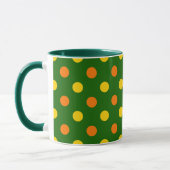 Oranges Gelb Grün Polka Punkte Design Tasse (Links)